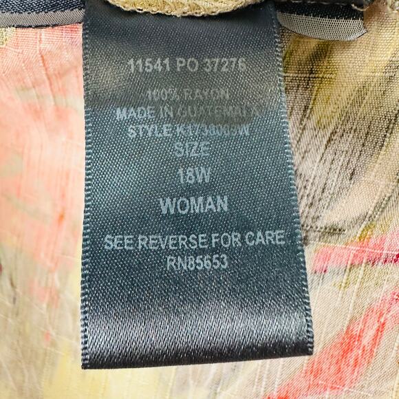 Koret Woman Side Zip Tropical Floral A Line Colorful Bright Skirt Size 18W - Picture 6 of 7